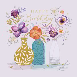Ling Triple Blooms Birthday Card Ling Triple Blooms Birthday Card