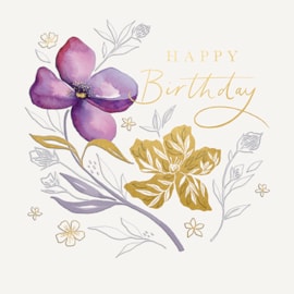 Ling Pretty Pansies Birthday Card Ling Pretty Pansies Birthday Card