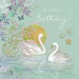 Ling Graceful Swans Birthday Card Ling Graceful Swans Birthday Card