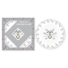 Rsw Christmas Stag Set Of 2 Dinner Plates (XM6910)