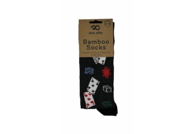 Eco Chic Grey Poker & Dice Bamboo Socks 6-11 Eco Chic Grey Poker & Dice Bamboo Socks 6-11