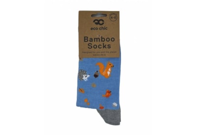 Eco Chic Blue Woodland Bamboo Socks 4-8 Eco Chic Blue Woodland Bamboo Socks 4-8