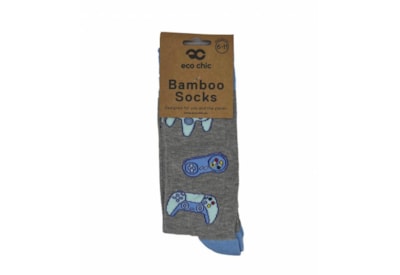 Eco Chic Grey Gaming Controllers Bamboo Socks 6-11