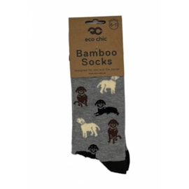 Eco Chic Grey Labradors Bamboo Socks 6-11 (SKL03GY)