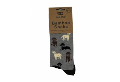Eco Chic Grey Labradors Bamboo Socks 6-11 (SKL03GY)