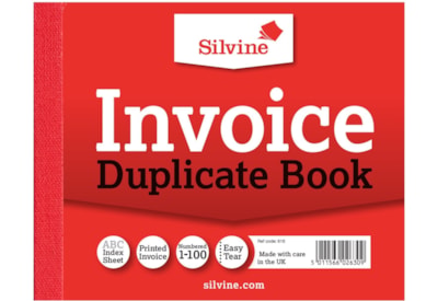 Silvine Invoice Duplicate Book 105x127mm Silvine Invoice Duplicate Book 105x127mm
