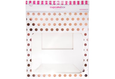12 Hole Cupcake Box Rose Gold Polka Dot 12 Hole Cupcake Box Rose Gold Polka Dot