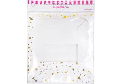 12 Hole Cupcake Box Gold Stars 12 Hole Cupcake Box Gold Stars
