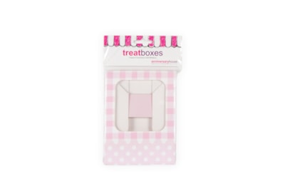 Small Sq Treat Boxes Pink Gingham 3s