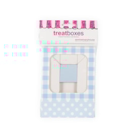 Small Sq Treat Boxes Blue Gingham 3s Small Sq Treat Boxes Blue Gingham 3s