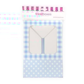 Sq Treat Boxes Blue Gingham 2s Sq Treat Boxes Blue Gingham 2s