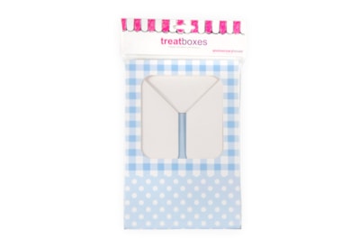 Sq Treat Boxes Blue Gingham 2s