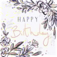 Ink And Block Floral Script Birthday Card Ink And Block Floral Script Birthday Card