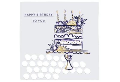 Ink And Block Floral Birthday Cake Birthday Card