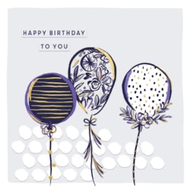 Ink And Block Birthday Balloons Birthday Card (JJ1340)