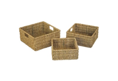 Jvl Seagrass Square Basket Set3 Jvl Seagrass Square Basket Set3
