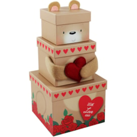 Bear With Heart Plush Box Set (K-30303-BXC)