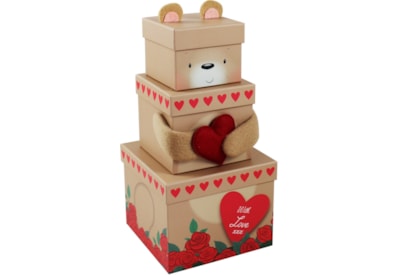 Bear With Heart Plush Box Set (K-30303-BXC)