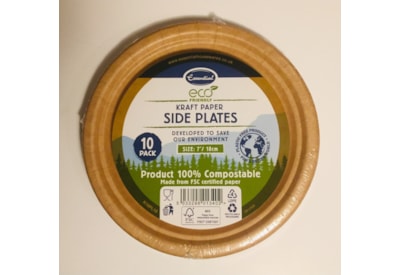 Eco Kraft Compstable Plates 10s 18cm (E33.0512)