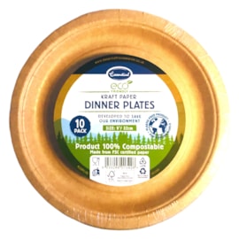 Eco 10 Compostable Kraft Paper Plates 10pk Eco 10 Compostable Kraft Paper Plates 10pk