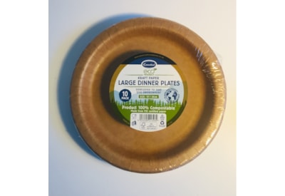 Essential Eco Kraft Compostable Plates 10s 26cm Essential Eco Kraft Compostable Plates 10s 26cm