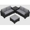 Keter California 4 Seater Double Lounge Set Plus Footstool - Graphite Keter California 4 Seater Double Lounge Set Plus Footstool - Graphite