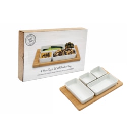 Sifcon Tapas Set With Bamboo Tray 4pc Sifcon Tapas Set With Bamboo Tray 4pc