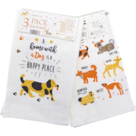 3pk Dogs Tea Towels (KTS200885)