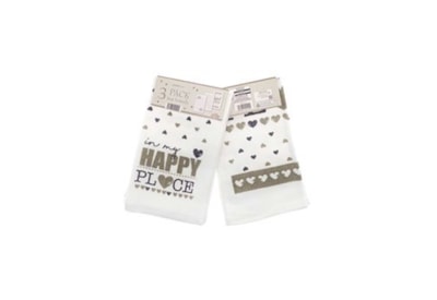 Tea Towels Happy Place 3pk Tea Towels Happy Place 3pk
