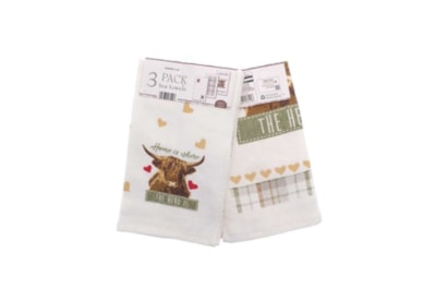 Tea Towels Highland Herd 3pk Tea Towels Highland Herd 3pk
