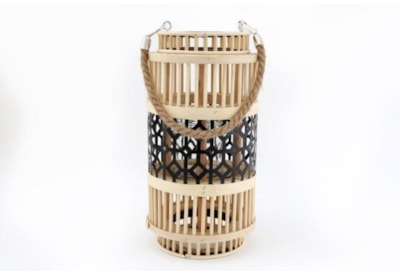Natural/blk/bamboo Lantern 39cm Natural/blk/bamboo Lantern 39cm