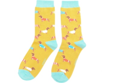 Miss Sparrow Pups In Coats Socks Yellow (SKS354YELLOW)
