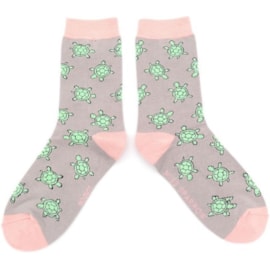 Miss Sparrow Cute Turtles Socks Silver
