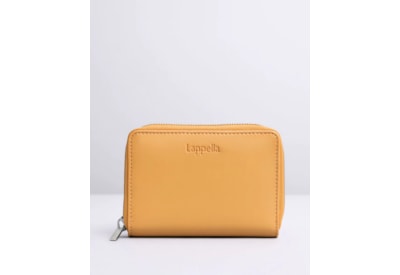Lappella Elisia Medium Zip Round Purse In Camel Valentino Leather 123-10
