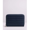 Lappella Elisia Medium Zip Round Purse In Navy Croc Petra Leather Ref 123-18