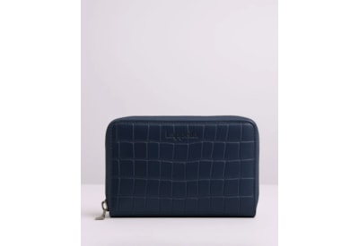 Lappella Elisia Medium Zip Round Purse In Navy Croc Petra Leather Ref 123-18