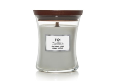 Woodwick Hourglass Candle Lavender & Cedar Medium Woodwick Hourglass Candle Lavender & Cedar Medium