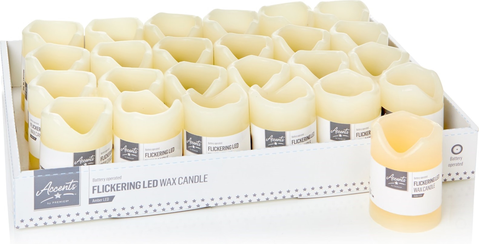 Premier Battery Operated Led Flicker Candle 7cm