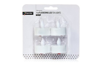 Battery Operated Lit Flickering Tea Lights Set of 4 Battery Operated Lit Flickering Tea Lights Set of 4