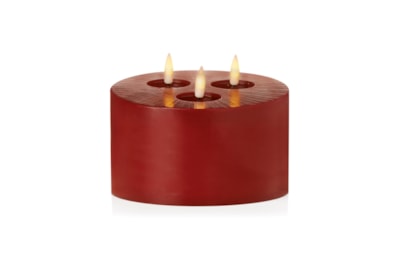 Premier Flickabright 3 Flame Candle Red 15cm