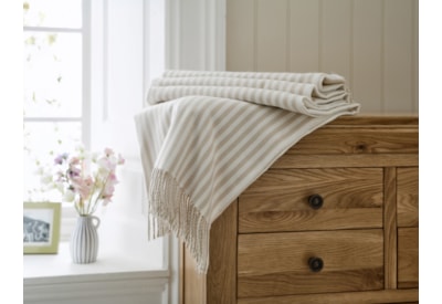 Salcombe Stripe Throw Latte 170Cm Salcombe Stripe Throw Latte 170Cm