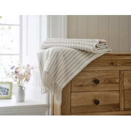 Salcombe Stripe Throw Latte 170Cm