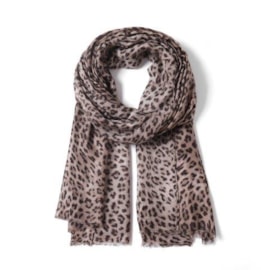 Eco Leopard Print Summer Scarf Beige