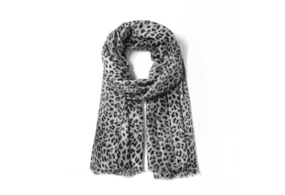 Eco Leopard Print Summer Scarf Grey Eco Leopard Print Summer Scarf Grey