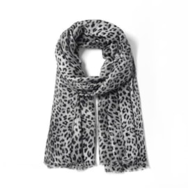 Eco Leopard Print Summer Scarf Grey