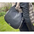 Nova Leather Hobo Bag Black/grey Nova Leather Hobo Bag Black/grey