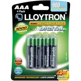 Lloytron Accudigital Rechargable Batteries Aaa 4s (B015)
