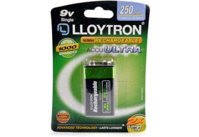 Lloytron Accuultra Rechargable Battery 9v (B018)