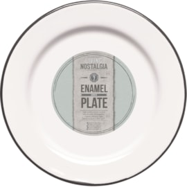 Living Nostalgia Plate Enamelled White 24cm (LNENPLATE24)