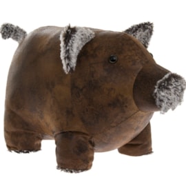 Faux Leather Piggy Doorstop